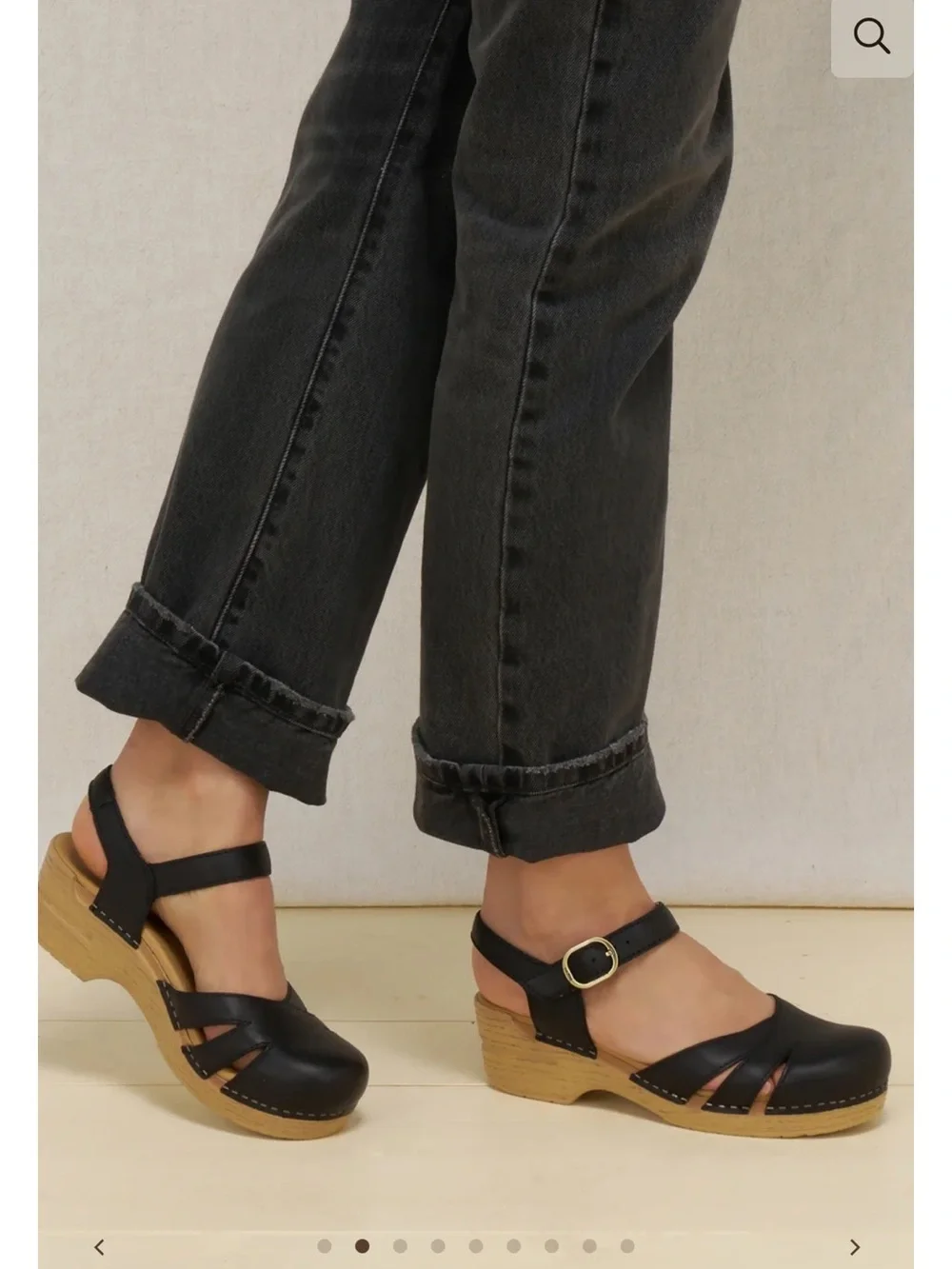 Dansko Black Leather Mary Jane Flat with Cutout Details